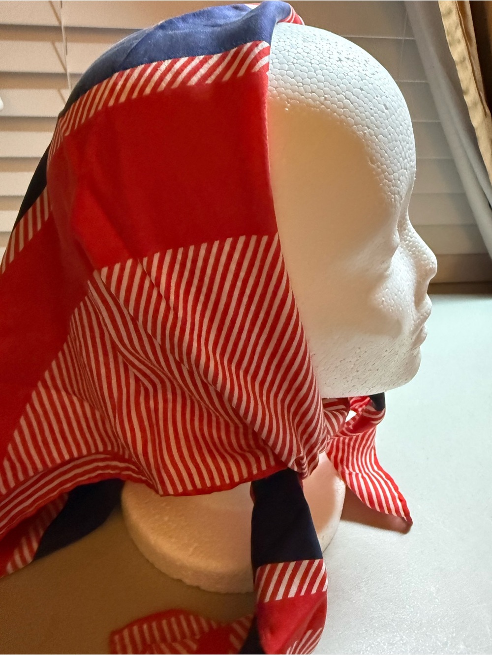 Vintage Red, white and blue Headscarf